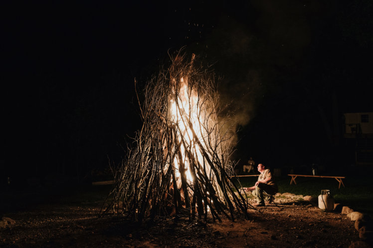 Bonfire at wedding