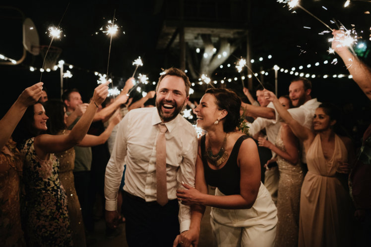 Sparkler exit wedding