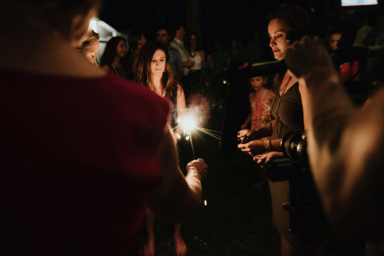 Sparkler exit wedding