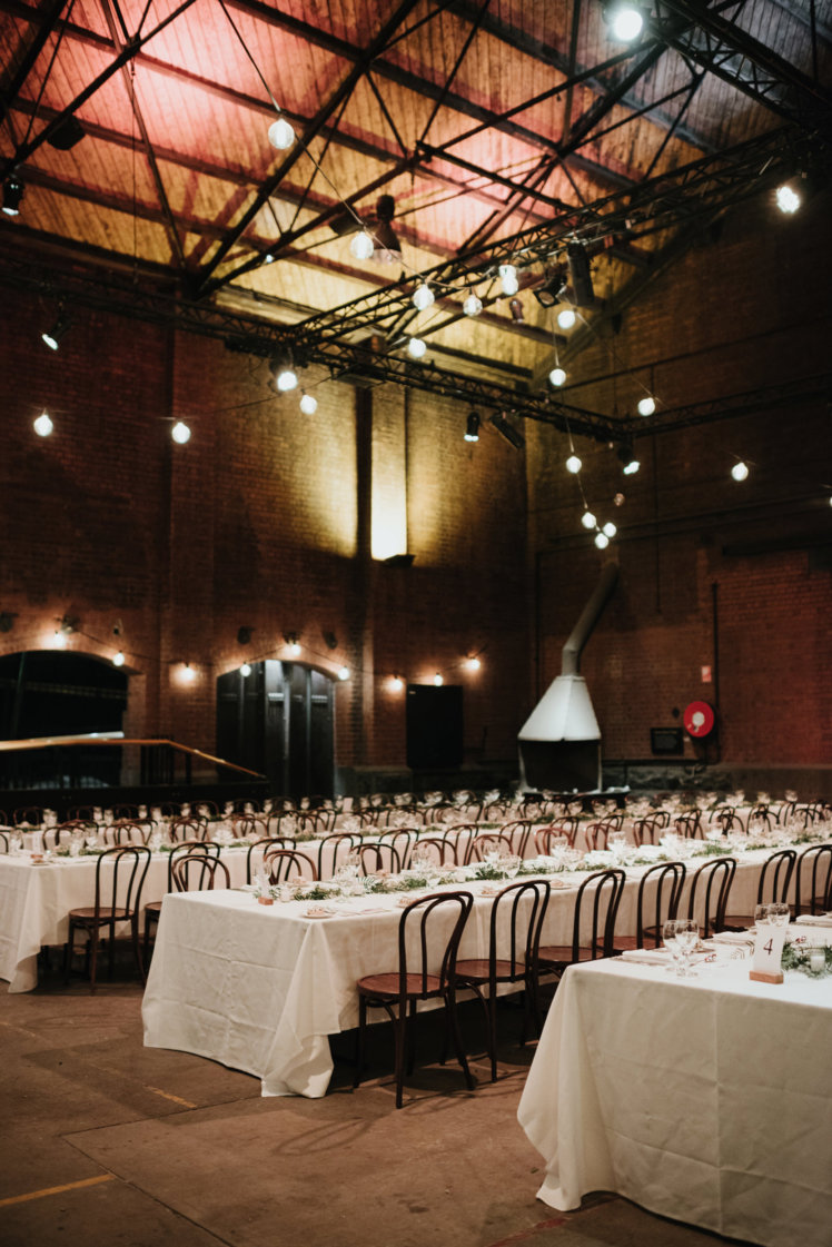 Wedding in an industrial city venue